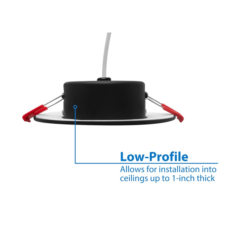 NICOR Lighting DGC 4-inch Black Selectable Canless Adjustable Gimbal LED