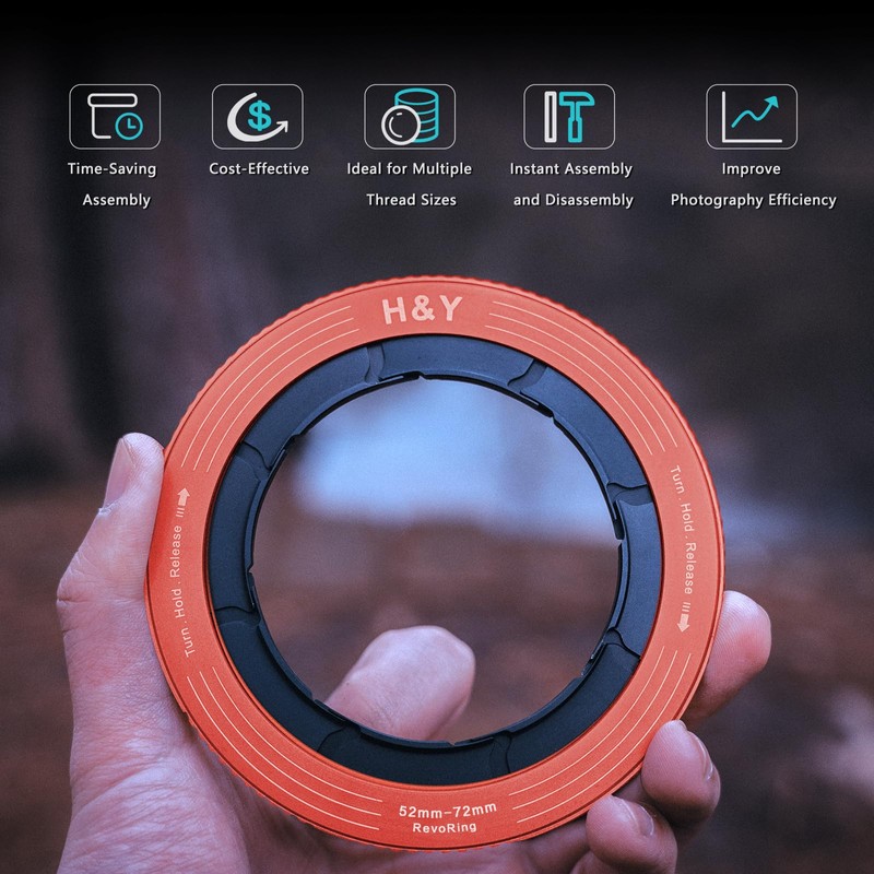 H&Y Step Up Rings for Filters Adapter Variable Step Up