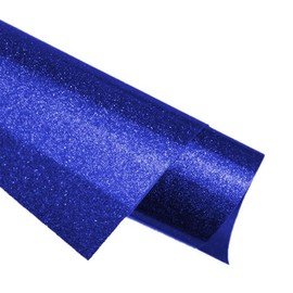 Glitter Heat Transfer Vinyl, 12" x 5ft Glitter HTV Vinyl Roll, Glitter Iron on Vinyl for Cameo and Heat Press (Glitter Blue, 12" x5ft)