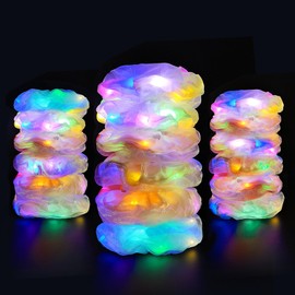 Light Up Scrunchies, LED Scrunchy Hair Ties Glow in the Dark Party Supplies Glow Sticks Party Favor Festival Rave Accessories for Neon Party, Fun Hair Scrunchies (18PCS-Multi-color)