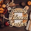 12 Pieces Thanksgiving Wood Word Cutout Thankful Plate Signs Grateful