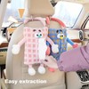 AIMALL Cute Monster Stripe Plaid Car Tissue Holder, Plush Backseat