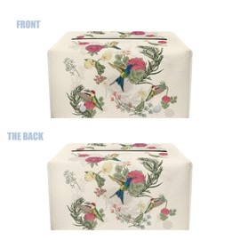 Wiryuouvt Hummingbird Tissue Box Red Flower Tissue Box Cover Rectangle Tissues Boxes Cover Leather Tissue Box Cover Decor for Kitchen Living Room Bathroom