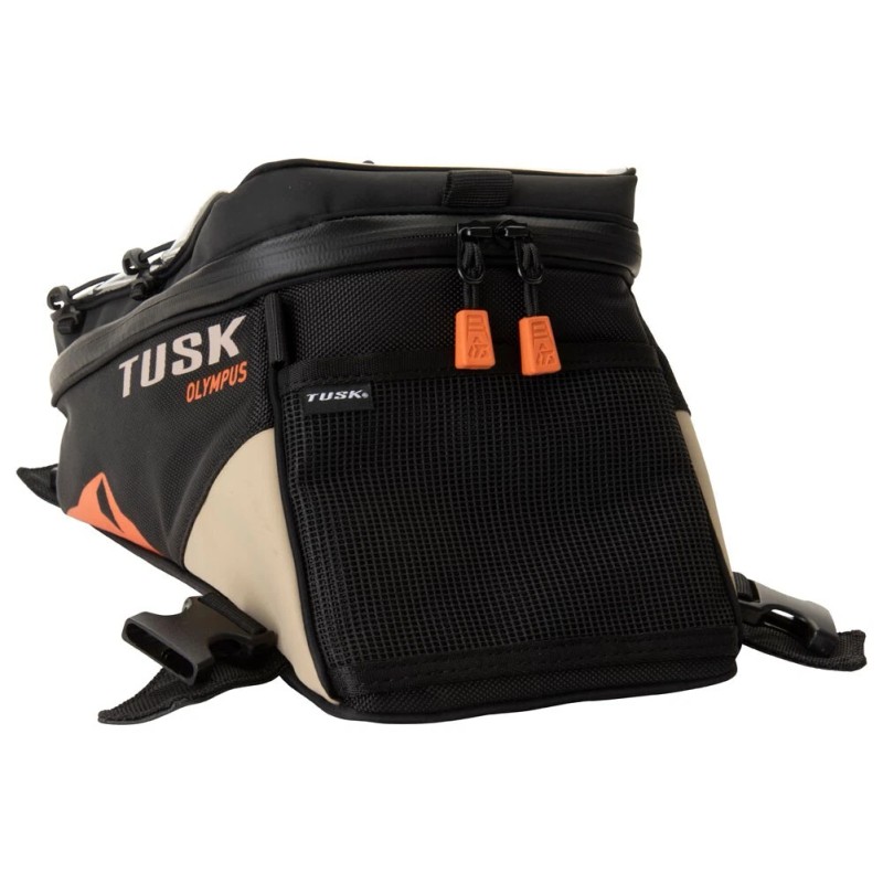 Tusk Olympus Motorcycle Tank Bag Black/Tan ( Large )