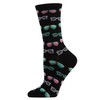 MeMoi Future So Bright Rayon Blend Crew Socks Black 9-11