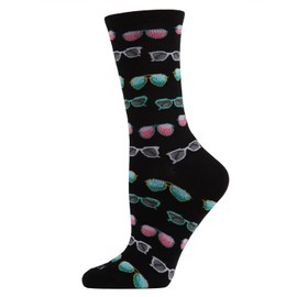 MeMoi Future So Bright Rayon Blend Crew Socks Black 9-11