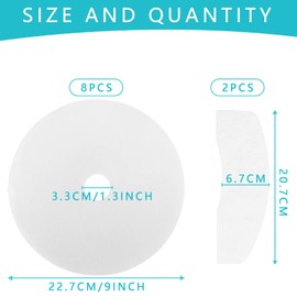 Buaak 10 Pieces Tumble Dryer Filter Compatible with Bush DHB7VTDW DHB7VTDB TD3CNBW Air Intake, 8 Cloth Dryer Exhaust with 2 Air Intake Filters Replacement, 227 * 33mm Tumble Dryer Lint Filter