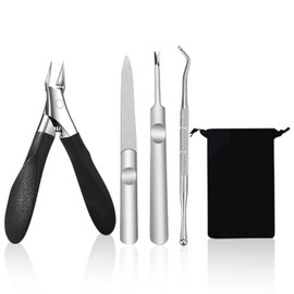 Anseom Nail Clippers for Toenails Professional Set, Nail Scissors for Thick Nails, Sharp Fingernail Clipper Metal Clippers for Strong Toenails and Fingernails, Soft Grip