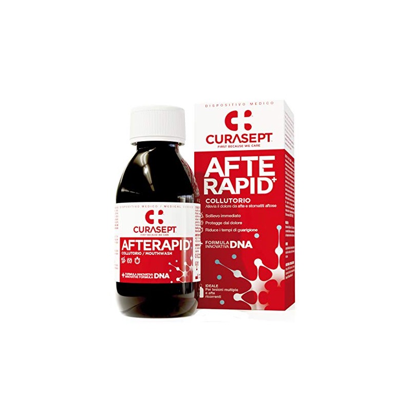 Curasept Afte Rapid Collutorio Afte Ricorrenti Formula Innovativa DNA, 125ml