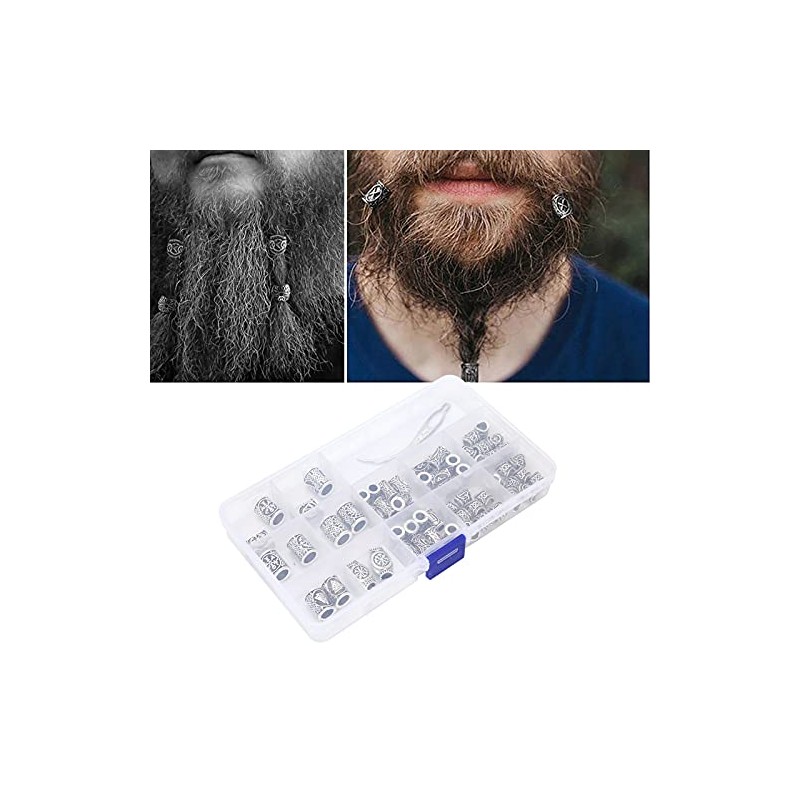 Juego de cuentas para barba y rastas con herramienta para