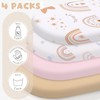 4 Pcs Baby Bassinet Sheets Soft Fitted for Baby Boys