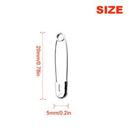 Yosawo Pack of 500 Mini Safety Pins 20 mm Small Safety Pins for Sewing Clothing DIY Crafts (Silver)
