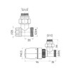 Schulte Thermostat Set Corner for Radiators, Chrome-Plated, Wall Connection (Water