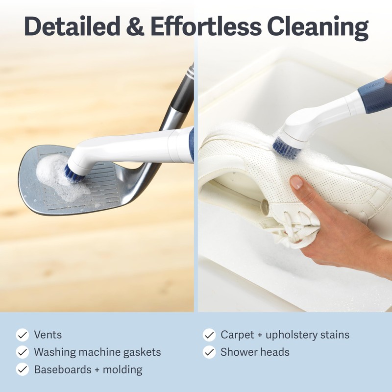 Casabella Power Scrubber Handheld Electric Spin Detail Scrubber for Cordless