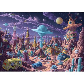 Naturelish Purple Alien World Jigsaw Puzzles for Adults 1000 Pieces, Brain Challenging Shaped Puzzle for Game Night, Family, Friends, Puzzle Size is 26.6 x 19.2