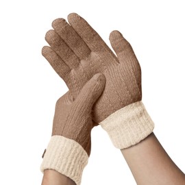 Winter Gloves for Women Knitted Touch Screen Mittens Ladies Gloves Winter for Running Working Khaki