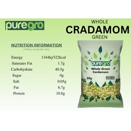 Whole Green Cardamom (Puregro) 50g