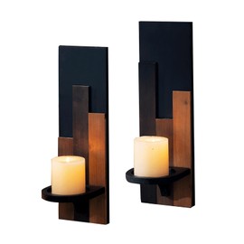 AimtoHome Wall Sconce Candle Holder Wall Mounted Wood Candle Holders for Home Decoration Wall Mounted Decorative Candle Holder, Set of 2