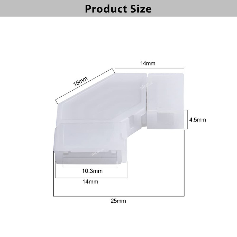 Nicelux 90 Degree Corner 4 Pin L Shape Connector for