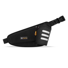 OllyDog Hydro-Slim Pack, Dog Walking Fanny Pack, Hiking Waist Pack with Water Bottle Holder for Men Women, Hip Bum Bag with Adjustable Strap for Outdoors Workout, Traveling, and Cycling (Raven)