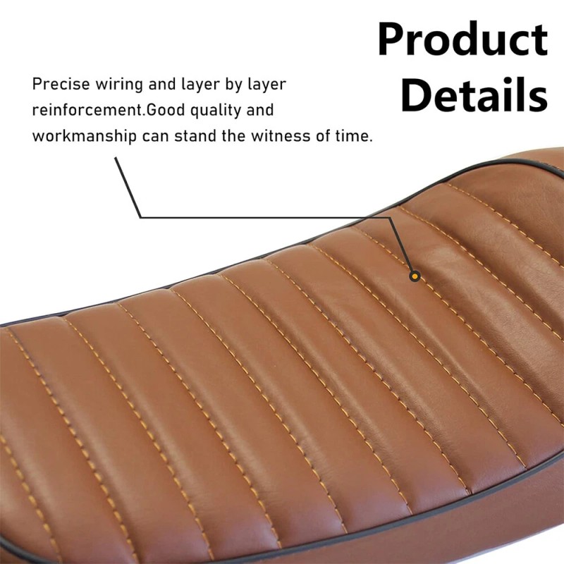 Dreamizer Motorcycle Retro Brown Cafe Racer Seat Hump Saddle For