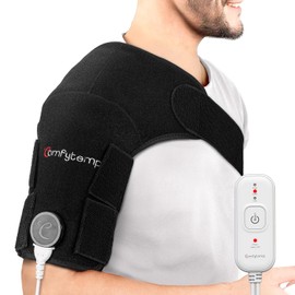 Comfytemp Shoulder Heating Pad for Rotator Cuff, Heating Pad for Shoulders with Brace, Electric Heated Shoulders Wrap for Men Women Mom Dad, 3 Heat Settings, 2H Auto-Off (S/M)
