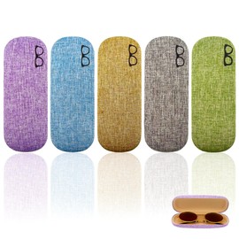 FZSECRIU 5 pieces glasses case hard case, glasses case, women's sunglasses, sunglasses case, sunglasses, glasses case