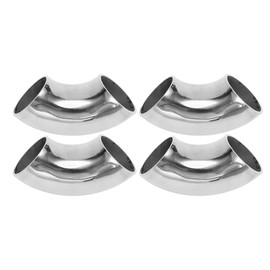 Motoforti 4pcs 90 Degree Mandrel Bend Elbow Car Exhaust Pipe Tubing Piping 1.5" Inch OD Thickness 2mm/14GA 38x100x2.0mm 304 Stainless Steel Silver Tone