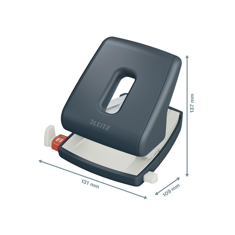 Leitz Hole Punch, 30 Sheet Capacity, Cosy Range, Velvet Grey,