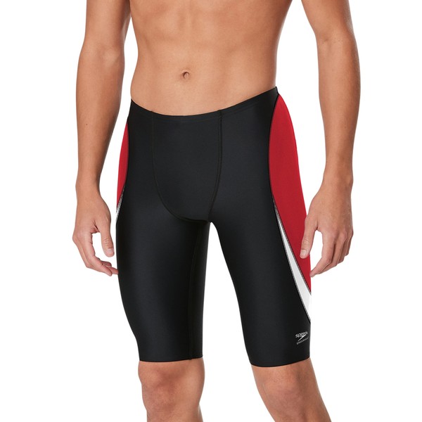 Speedo Men's Standard Swimsuit Jammer Endurance+ Splice Team Colors, Edge