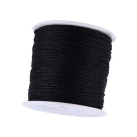 Cikonielf Braided Nylon Cord, 0.8mm x 100M Chinese Knot Cord Roll Macrame Decorative Thread String Packing String Black