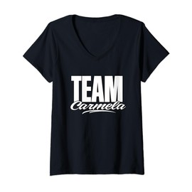 Team Carmela Name, Cheer for Carmela Support V-Neck T-Shirt