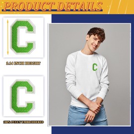 AXEN 3.1inch Iron On Numbers Patches, Embroidered Numbers Patches Letterman Applique for Clothes, Jacket, Dress, Hat, DIY Accessories, Green 0