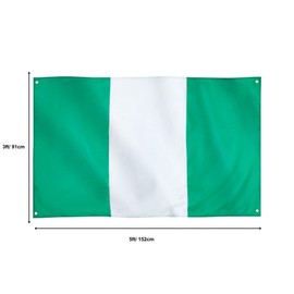 Runesol Nigeria Flag, 91 x 152 cm (3 x 5 ft), 4 Eyelets, Nigerian National Flag, Nigeria Country Flag, Premium Flags for Indoor and Outdoor Use, Vibrant Colours