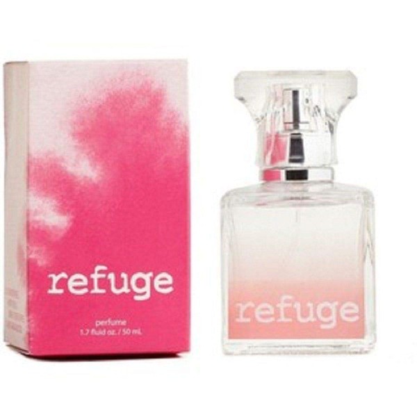 Charlotte Russe Refuge Perfume 1.7 Ounce Blended Pink Box Retired Version Raspberries Peach Green Apple and Sandalwood