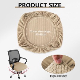 YZROHYI Set of 2 round seat covers, chair covers, seat cushion cover for upholstered chair, office chair, chair covers, washable, protective cover, bar stool, elastic chair cushion cover, office chair