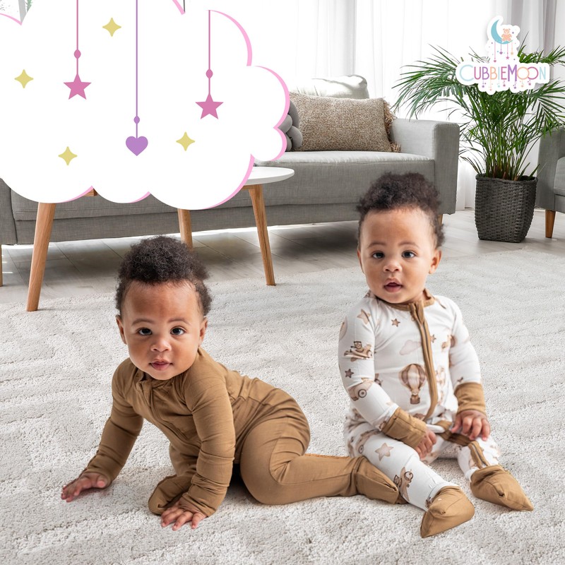 Bamboo Viscose Baby Pajamas 2 Way Zip for Diaper Change
