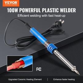 Plastic Welding Kit, 100W Plastic Welder Soldering Iron Gun, Car Bumper Repair Kit with 2 Welding Tips, 1 Soldering Tip, 20 Plastic Welding Rods for Kayak/Toys/Plastic Crack/Electronics Repair