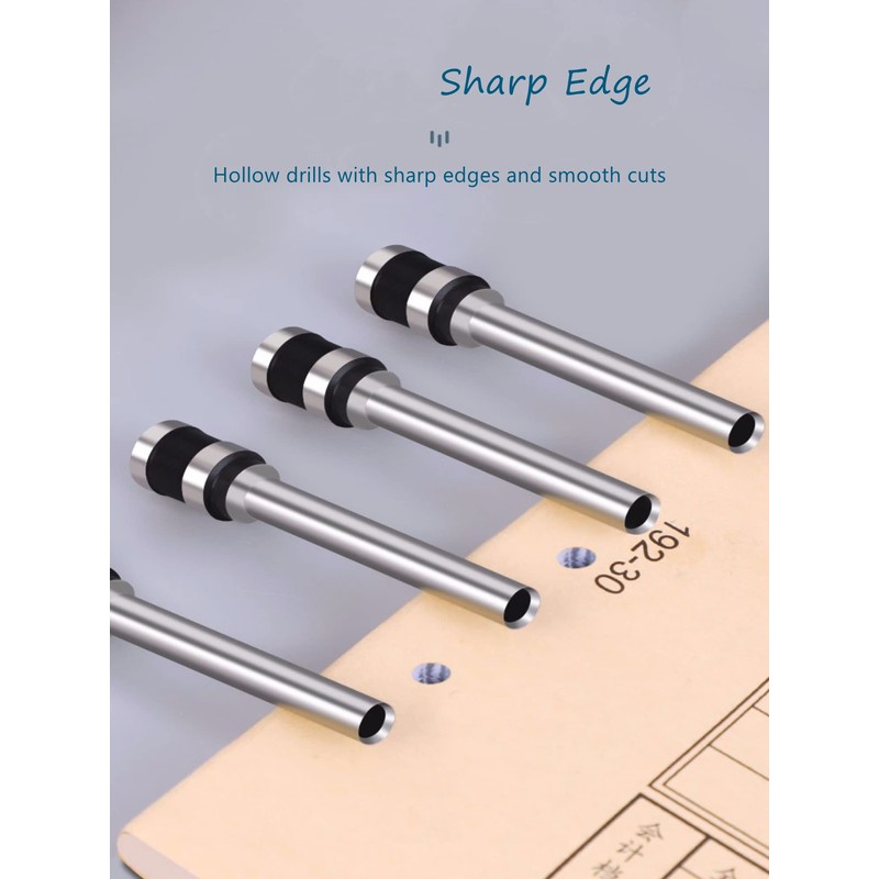 Utoolmart 4mm Paper Punch Drill, Straight Shank Hollow Bit Tool,
