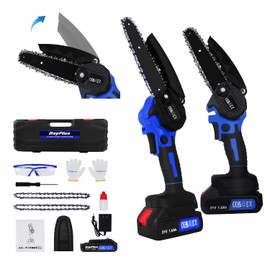 6 Inch Mini Chainsaw Cordless, Electric Chainsaw with Brushless Motor, 21V Portable Battery Chainsaw with Battery and Charger Hand Held Chainsaw for Tree Trimming Branch Wood Cutting