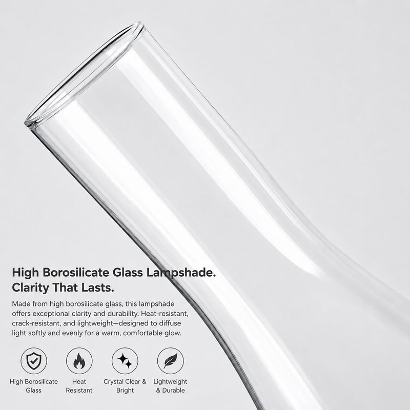 GXFCCYXT 3 Inch by 10 Inch Clear Oil Lamp Chimney