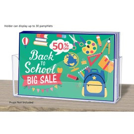 Marketing Holders 2 Pack Brochure Holder Holds 8.5 Inch Wide Horizontal Bifolds and Printed Materials Clear Acrylic Wall Mount or Counter Advertisement Organizer for Offices Shops and Restaurants