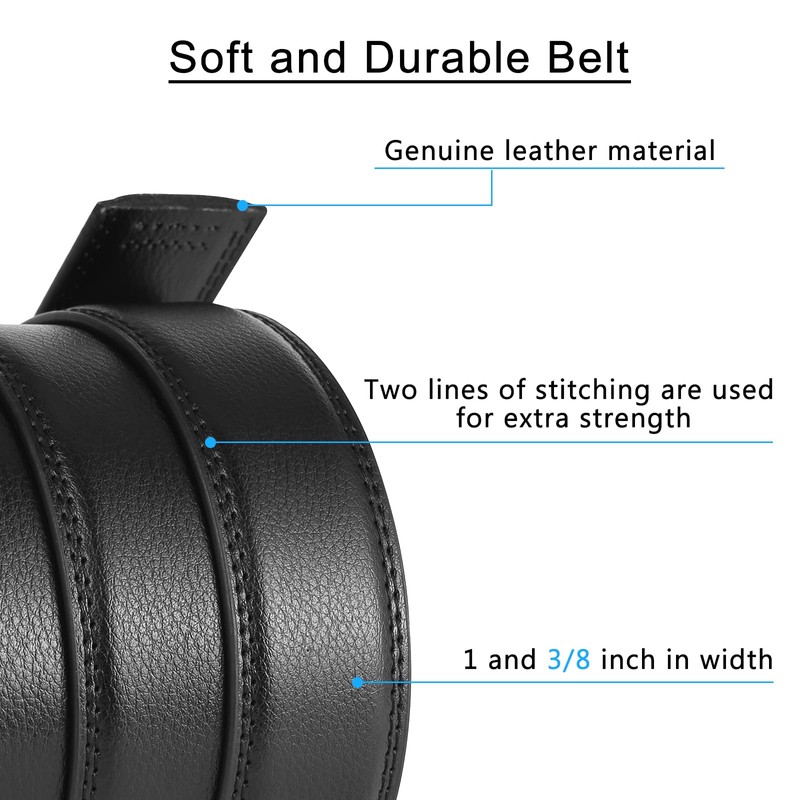 SENDEFN Men's Leather Belt, Belt Ratchet Automatic Buckle for Men's