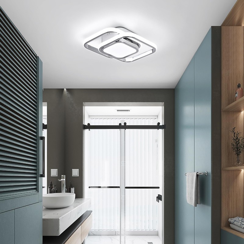 CANEOE Square Hallway Ceiling Light Fixtures,6000K Cool White Modern Flush