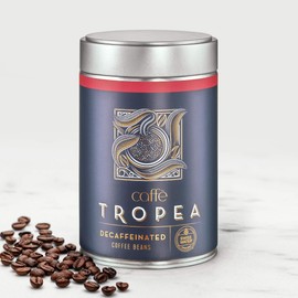 Caffè Tropea Roasted Swiss Water Decaf Coffee Beans - Medium Roast Whole Coffee Beans - Smooth and Sweet Decaffeinated Coffee Beans - 227 g Tin Arabica Coffee Beans