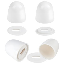 Fyroxx 4 Packs White Toilet Bolt Caps, 1.44IN Height Toilet Bolt Cover is Compatible with A Wide Range of Toilet Floor Bolt Sizes, Effectively Hides Bathroom Installation Marks