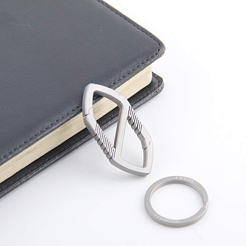 FEGVE Titanium Keychain Integrated Spring Structure Quick Release Carabiner with