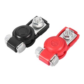 Terminal De Batería Sentra,Terminal de distribución de batería,2 piezas Terminales de batería de automóvil universales Abrazaderas de terminal de cable Conectores con cubierta protectora