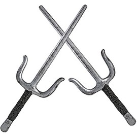 Nick and Ben 2 x Ninja SAI Fork Costume Samurai Toy
