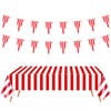 BOOMTOP Tablecloth Red and White Stripes Table Decoration